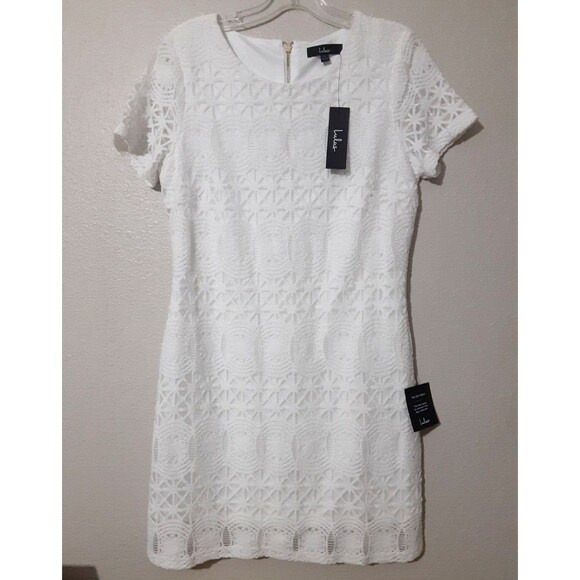 NWT Lulu's Womens Size S White Embroidery Short Sleeve Above Knee A-Line Dress - Picture 1 of 10